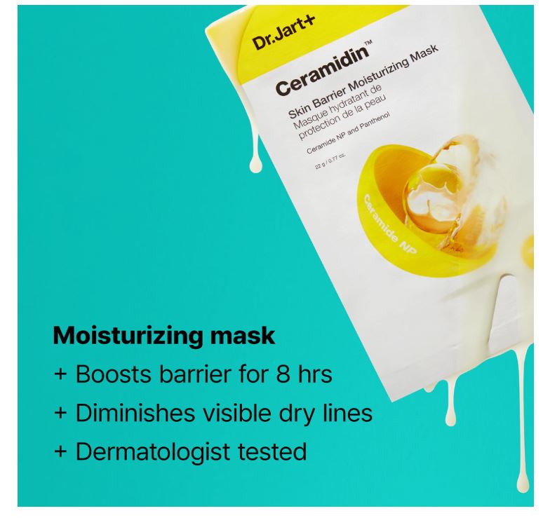 Dr.Jart+ Ceramidin Skin Barrier Moisturizing Mask 22 g (Pack of 5)