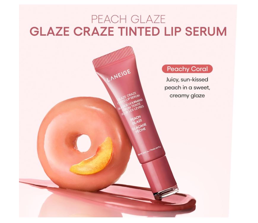 LANEIGE Glaze Craze Tinted Lip Serum , Peach Glaze